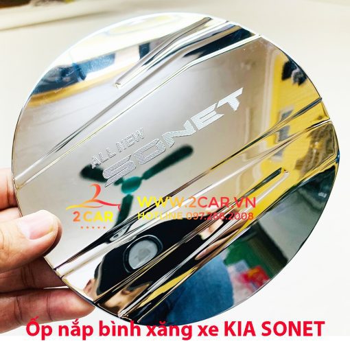 Ốp nắp bình xăng xe KIA SONET 2022 2023 Mạ crom cao cấp - Hình ảnh 5