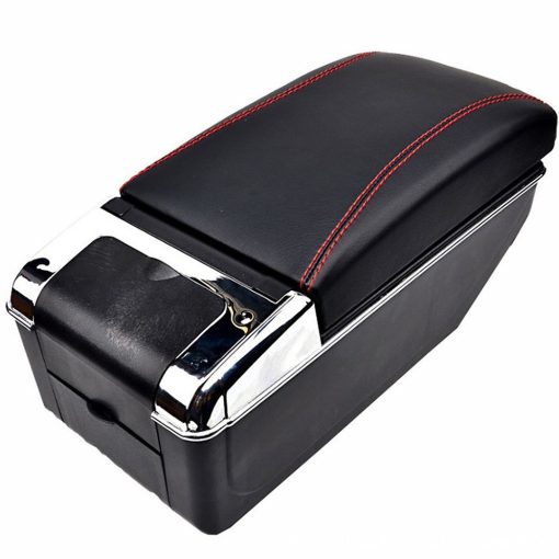Hộp tỳ tay xe Hyundai I10 2014-2020 màu đen, có cổng USB lắp đặt dễ dàng - Hình ảnh 4