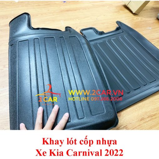 Lót cốp nhựa dẻo xe Kia Carnival 2022 chất liệu TPO cao cấp không mùi, không thấm nước - Ảnh 4