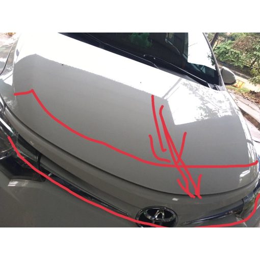 Thanh Ốp mặt calang trên NẮP CAPO xe Toyota vios 2014 - 2017 (Sừng trâu) - Hình ảnh 6