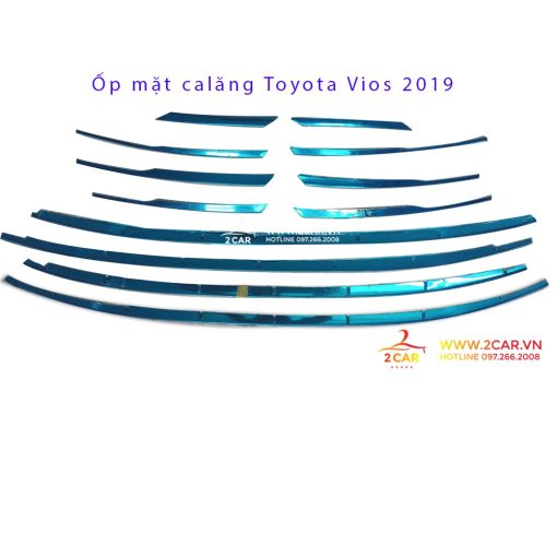 Ốp trang trí mặt ca lăng xe TOYOTA VIOS 2019- 2020, ốp mặt calang, ca lang dưới xe Vios, inox cao cấp - Hình ảnh 6