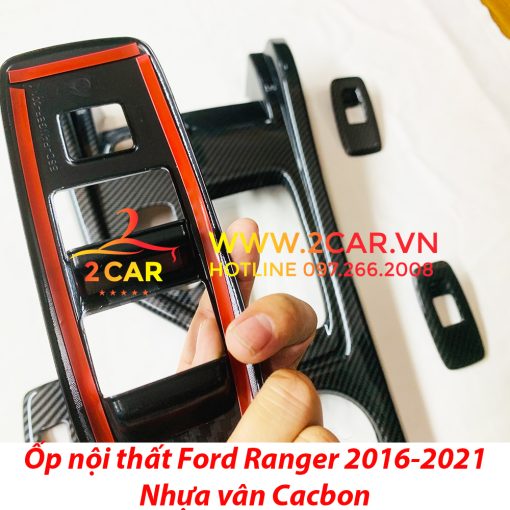 Ốp Nội Thất Ford Ranger 2016 - 2021 (chỉ dùng cho xe 2 cầu) ,chất liệu nhựa Cacbon cao cấp - Hình ảnh 6