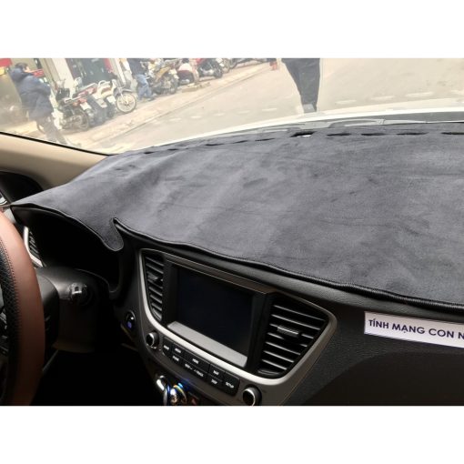 Thảm taplo nhung xe Hyundai Accent 2018- 2020, 2021, 2022, 2023 Hàng 3 lớp lông cừu cao cấp, chống nóng cực tốt - Hình ảnh 6