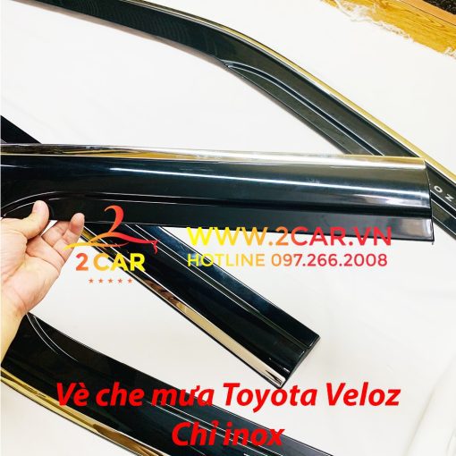 Vè che mưa, viền chắn mưa xe Toyota Veloz 2022 loại chỉ Inox 4 chi tiết cao cấp - Hình ảnh 6