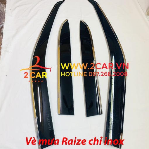 Vè che mưa xe Toyota Raize 2022 nhựa đen viền chỉ Inox cao cấp - Hình ảnh 6