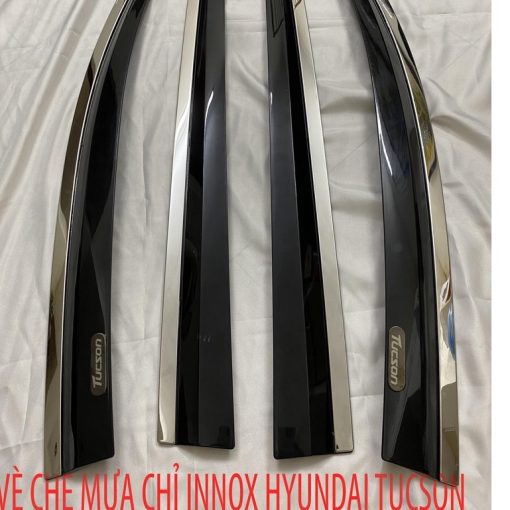 Vè che mưa Hyundai Tucson 2016 - 2021 Chỉ inox cao cấp nhất thị trường - Hình ảnh 6