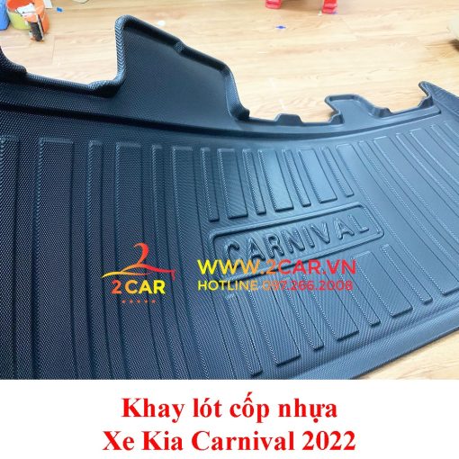 Lót cốp nhựa dẻo xe Kia Carnival 2022 chất liệu TPO cao cấp không mùi, không thấm nước - Ảnh 5