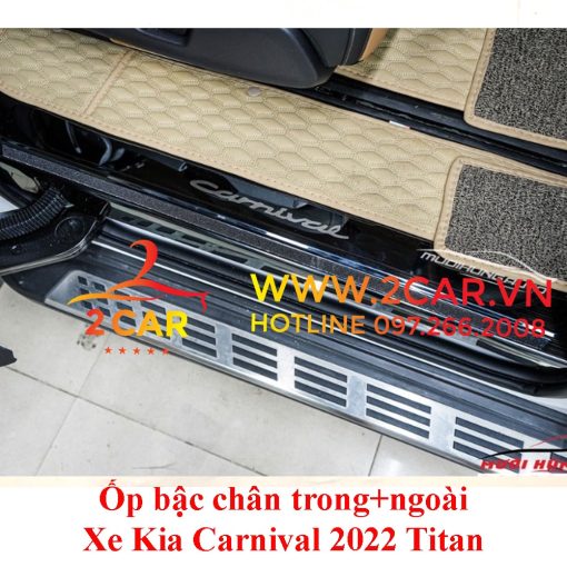 Ốp bậc cửa, nẹp bước chân xe Kia Carnival 2021 2022 2023 Mẫu TITAN - 6 chi tiết - Ảnh 5