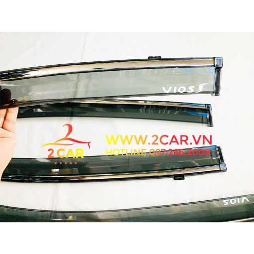 Vè che mưa, Vè chắn mưa xe Toyota Vios 2019-2022 chỉ mạ CROM cao cấp - Hình ảnh 7