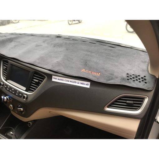 Thảm taplo nhung xe Hyundai Accent 2018- 2020, 2021, 2022, 2023 Hàng 3 lớp lông cừu cao cấp, chống nóng cực tốt - Hình ảnh 7