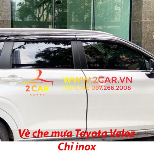 Vè che mưa, viền chắn mưa xe Toyota Veloz 2022 loại chỉ Inox 4 chi tiết cao cấp - Hình ảnh 7