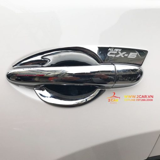 Ốp tay nắm, hõm cửa xe Mazda Cx5, CX-5 2018 - 2021, 2022,2023 mạ crom, bản có khóa từ - Hình ảnh 6