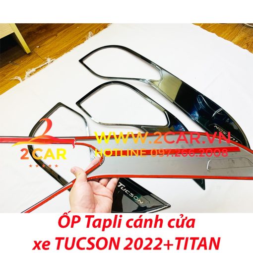 Ốp tapli, tapbi + màng loa cánh cửa xe Huyndai Tucson 2022- 2023, Hàng titan cao cấp - giá 1 bộ - Hình ảnh 7
