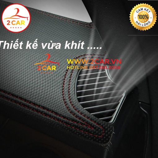 Thảm taplo da carbon xe Kia Carnival 2022 2023 màu đen,vừa form xe, đế có chống trượt - Hình ảnh 6