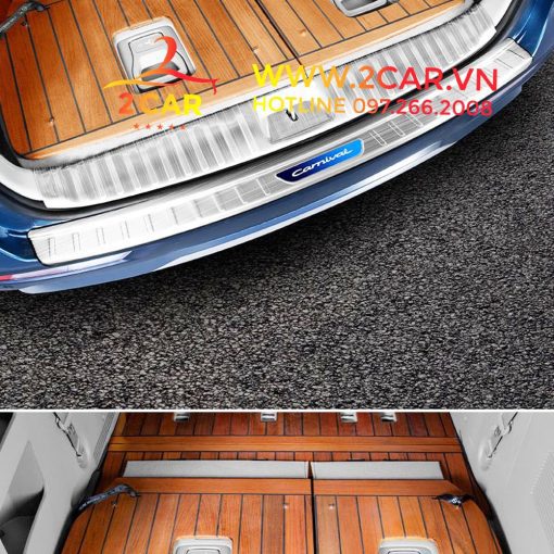 Ốp chống trầy cốp, ốp nẹp cốp sau trong, ngoài xe Kia Carnival 2021- 2022 Chất liệu Inox cao cấp - Hình ảnh 6