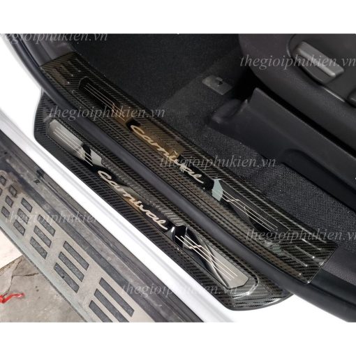 Ốp bậc cửa, Nẹp bước chân trong ngoài xe KIA Carnival 2021 - 2022- 2023 Hàng cao cấp ( Tặng kèm keo 3M) - Hình ảnh 6