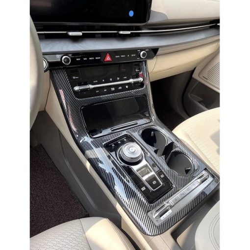 Ốp nội thất CACBON xe Kia Carnival 2022- 2023 nhựa vân carbon cao cấp,ốp công tắc lên xuống kính, hộp cần số xe Carnival - Hình ảnh 6