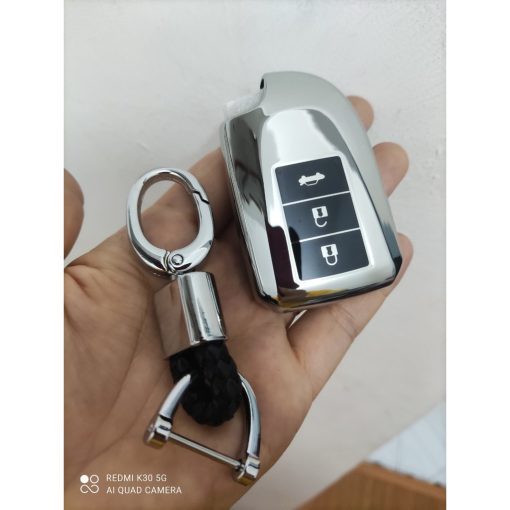 Ốp chia khóa xe Toyota Vios,Yaris 2019 2020 2021 2022 chìa thông minh có kèm móc treo Silicon cao cấp - Hình ảnh 7