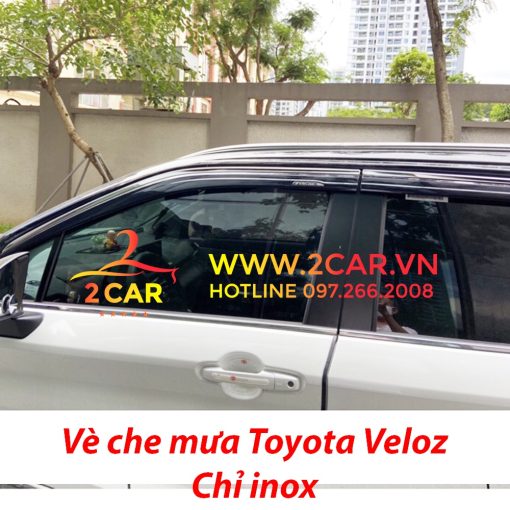 Vè che mưa, viền chắn mưa xe Toyota Veloz 2022 loại chỉ Inox 4 chi tiết cao cấp - Hình ảnh 8