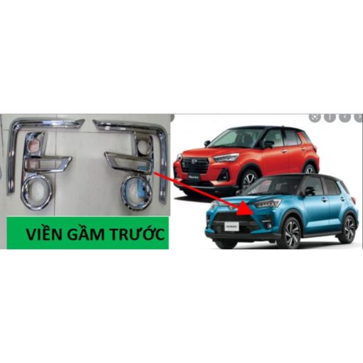 Ốp viền đèn gầm trước, sau xe Toyota Raize 2021-2022 mạ crom cao cấp - Hình ảnh 8