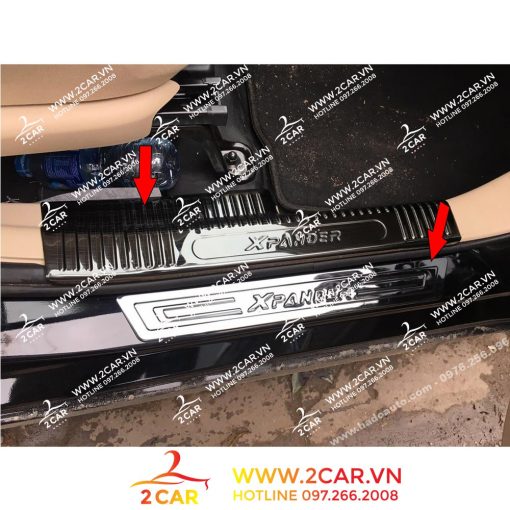 Ốp bậc cửa, nẹp bước chân trong, ngoài xe Xpander 2018- 2021, 2022, 2023 chung bản Cross chất liệu Titan cao cấp - Hình ảnh 8