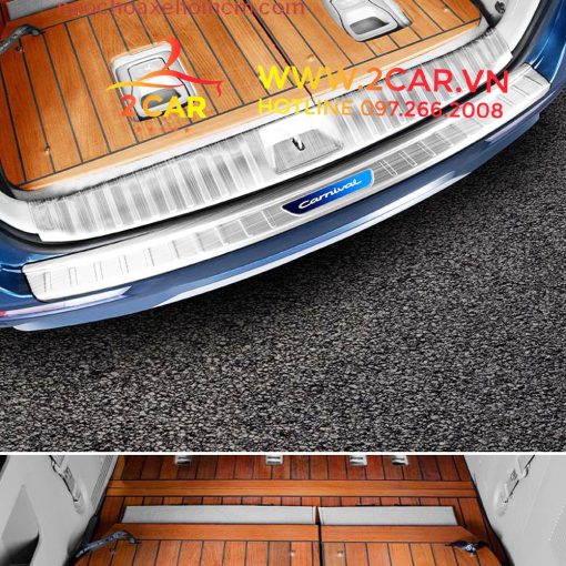 Ốp chống trầy cốp, ốp nẹp cốp sau trong, ngoài xe Kia Carnival 2021- 2022 Chất liệu Inox cao cấp - Hình ảnh 7