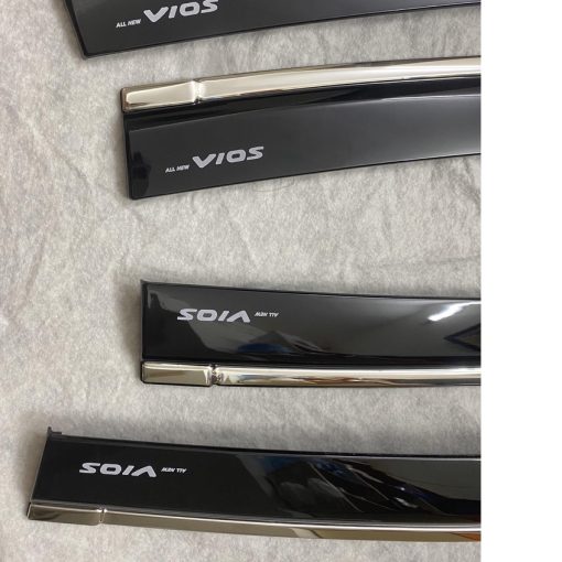 Vè che mưa xe Toyota Vios 2014 - 2017 chỉ inox cao cấp - Hình ảnh 8