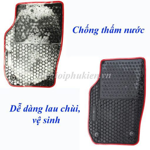 Thảm lót sàn cao su 3D xe Hyundai Accent 2018 - 2021, 2022, 2023 không mùi - Mẫu tổ ong Chữ đỏ không tai - Hình ảnh 9