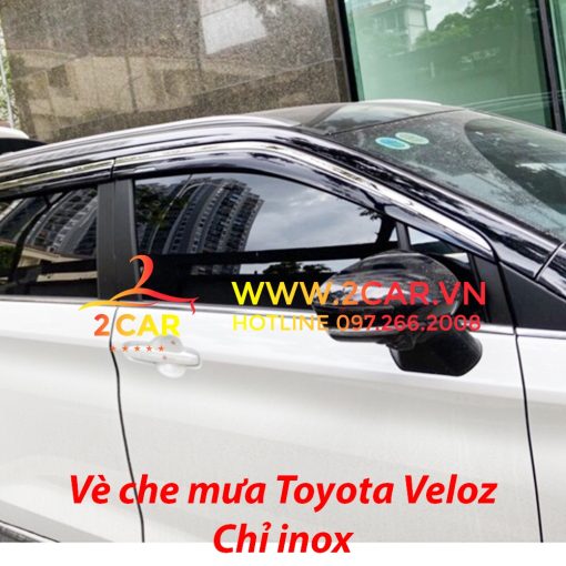 Vè che mưa, viền chắn mưa xe Toyota Veloz 2022 loại chỉ Inox 4 chi tiết cao cấp - Hình ảnh 9
