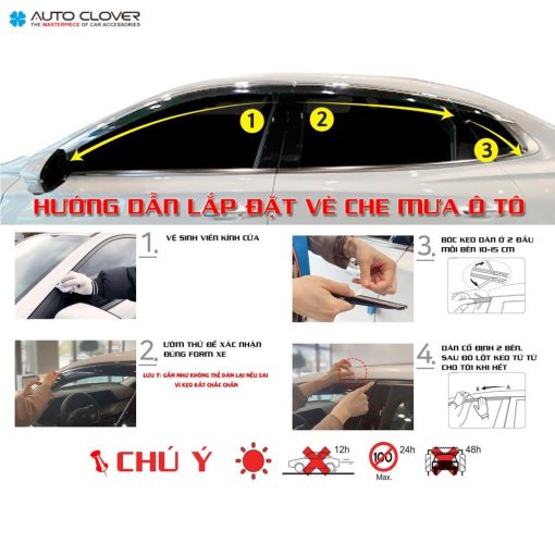 Vè che mưa xi mạ Crom 6 mảnh xe Huyndai TUCSON đời 2022 2023- Chính hãng Auto Clover Hàn Quốc - Hình ảnh 9