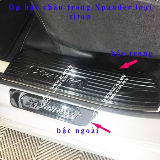 Ốp bậc cửa, nẹp bước chân trong, ngoài xe Xpander 2018- 2021, 2022, 2023 chung bản Cross chất liệu Titan cao cấp - Hình ảnh 9