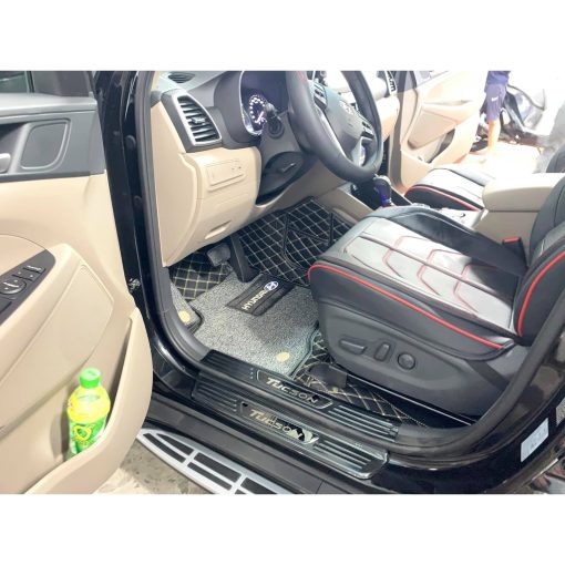 Ốp Bậc Cửa, Nẹp bước chân Xe Tucson 2016- 2021, vân CACBON cao cấp - Hình ảnh 10