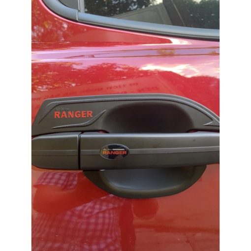 Ốp tay nắm cửa, hõm cửa, ốp đèn pha, đèn hậu, nắp xăng, tay mở cốp đen Ford Ranger 2014 - 2021- nhựa đen cao cấp - Hình ảnh 11
