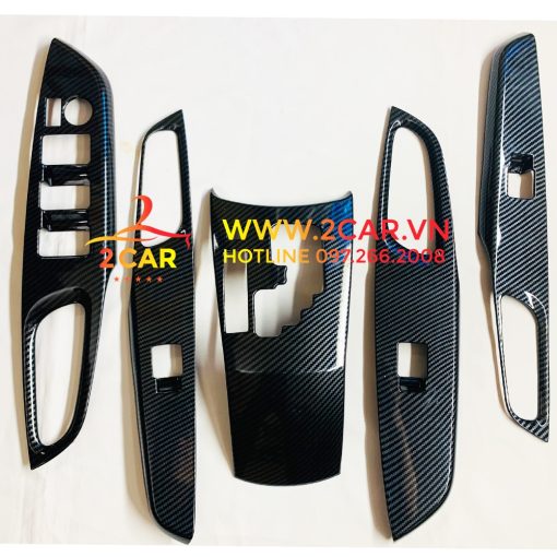 Ốp nội thất cacbon xe Toyota Vios 2019- 2022, Yaris 2019- 2022 dành cho xe số tự động- vân carbon - hàng cao cấp - Hình ảnh 11