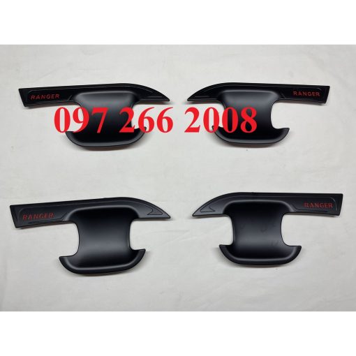 Ốp tay nắm, Hõm Cánh Cửa Xe Ford Ranger 2014 -2022, 2023 nhựa đen 4.6 - Hình ảnh 13