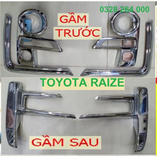 Ốp viền đèn gầm trước, sau xe Toyota Raize 2021-2022 mạ crom cao cấp - Hình ảnh 14