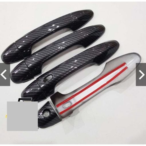Ốp Tay nắm, Hõm Cửa carbon Xe Toyota Vios 2019- 2022 Mẫu Cacbon Hàng đẹp - Hình ảnh 10