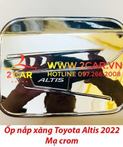 Ốp nắp bình xăng xe Toyota Altis 2022, 2023 nhựa ABS mạ crom cao cấp