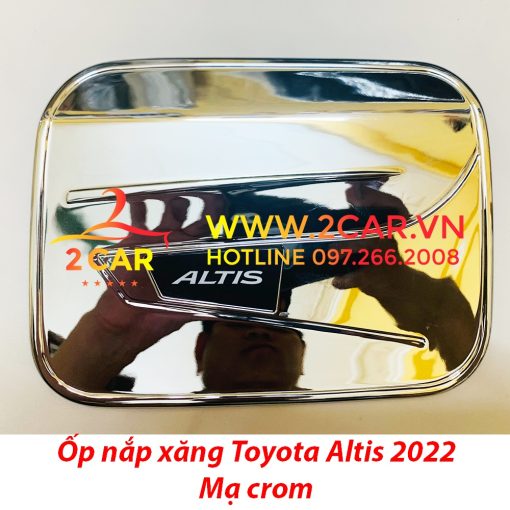 Ốp nắp bình xăng xe Toyota Altis 2022, 2023 nhựa ABS mạ crom cao cấp