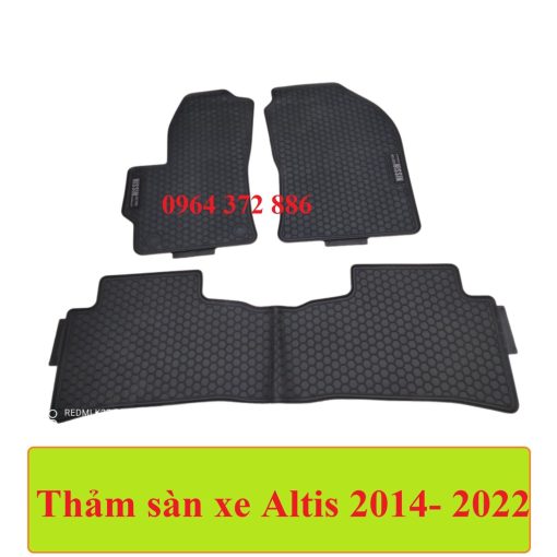 Thảm trải sàn, lót sàn cao su xe Toyota Corolla Altis 2010 - 2021, 2022, 2023 - Hàng cao su đúc không mùi - Mẫu Nissin