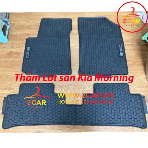 Thảm sàn, lót sàn xe KIA MORNING chất liệu cao su đúc không mùi, không thấm nước – Mẫu NISSIN