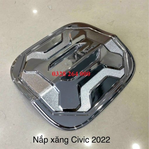 Ốp nắp bình xăng xe Honda Civic 2022 2023 mạ crom cao cấp