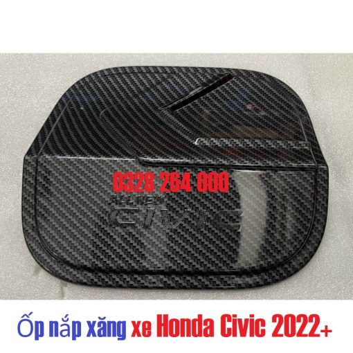 Ốp nắp bình xăng CARBON xe Honda Civic 2022 - 2023 vân cacbon cao cấp