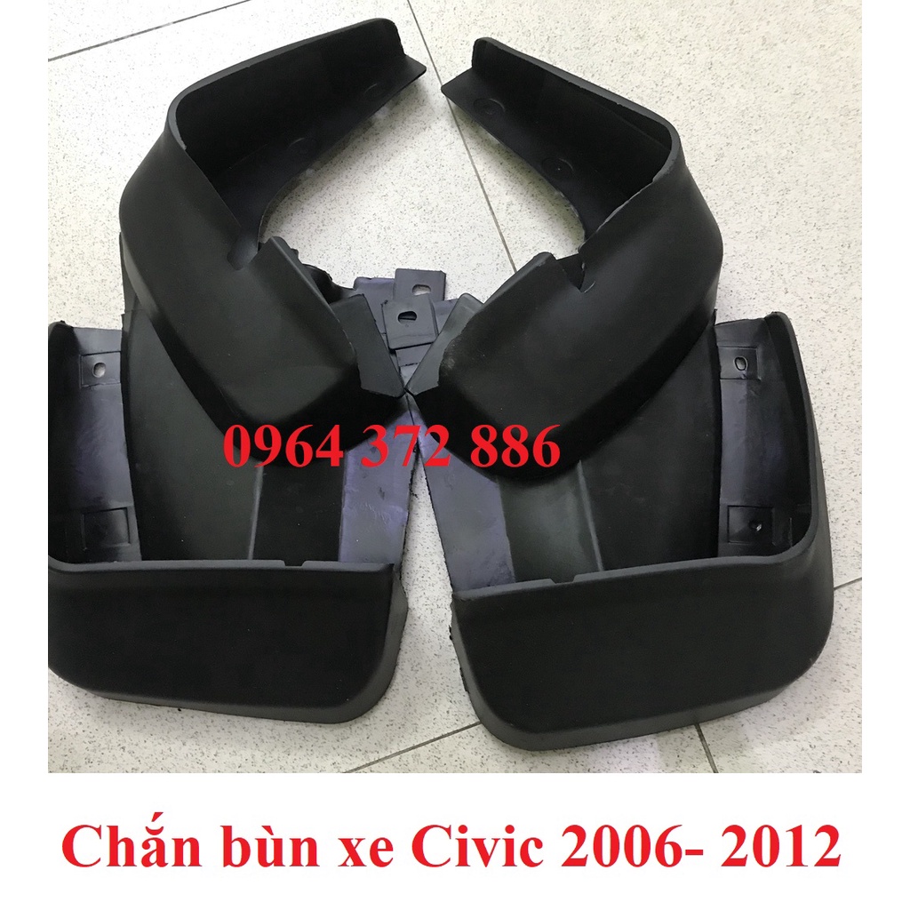 Chắn bùn nhựa dẻo xe Honda Civic đời 2006 2007 2008 2009 2010 2011 2012 ( kèm ốc vít)