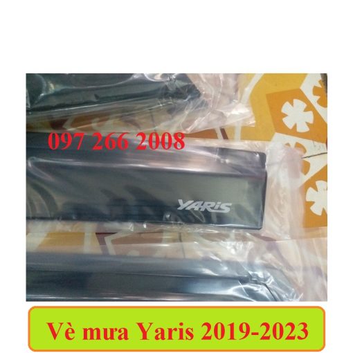 Vè che mưa xe Toyota Yaris 2019 2020 2021 2022 2023 Nhựa đen - Hàng Thái xịn, 1 bộ 4 chiếc