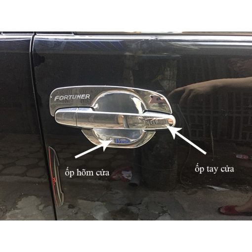 Ốp Tay nắm + Hõm Cửa Xe Fortuner đời 2006, 2007, 2008, 2009 , 2010, 2011, 2012, 2013, 2014 , 2015, 2016 Mạ Crom Cao Cấp