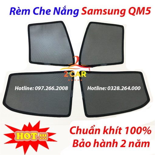 Rèm che nắng xe Samsung QM5, Rèm loại 1 cao cấp có hút nam châm