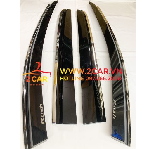 Vè che mưa xe Toyota Rush 2018-2021 chỉ inox cao cấp nhất, Vè chắn mưa Rush chỉ inox