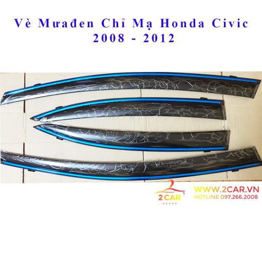 Vè che mưa xe Honda Civic 2007 - 2021 chỉ mạ crom cao cấp - Hình ảnh 3