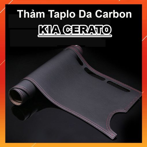 Thảm taplo da carbon xe Kia K3/ Cerato 2015 2016 2017 2018 Hàng 3 lớp chống trượt cao cấp - Hình ảnh 3